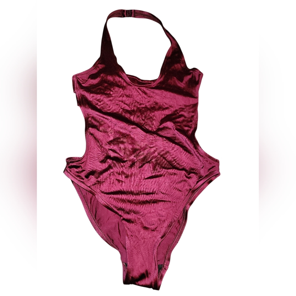 NWOT Calvin Klein Burgundy Halter Monokini SZ 10